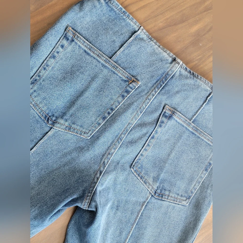 Soho Juniors sz 5/27 LIKE NEW Flare Hippy Boho Leather Vintage 70's Jeans Y2K - Picture 8 of 12